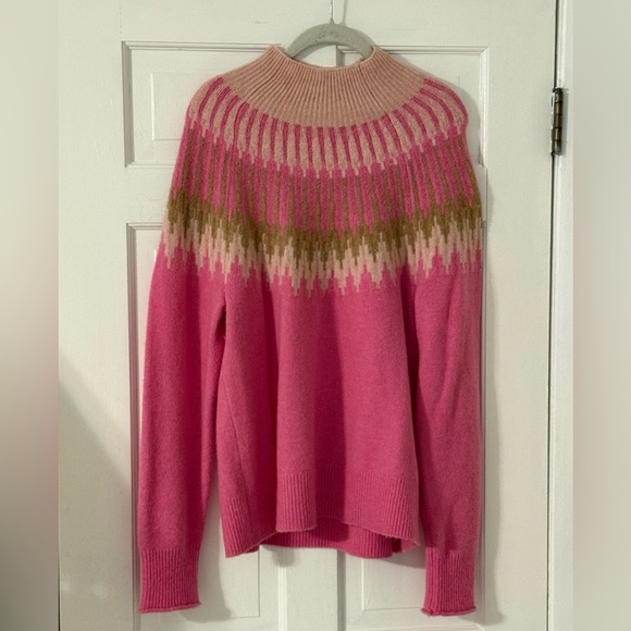 Pink and Gold J. Crew Women´s Fair Isle Sweater